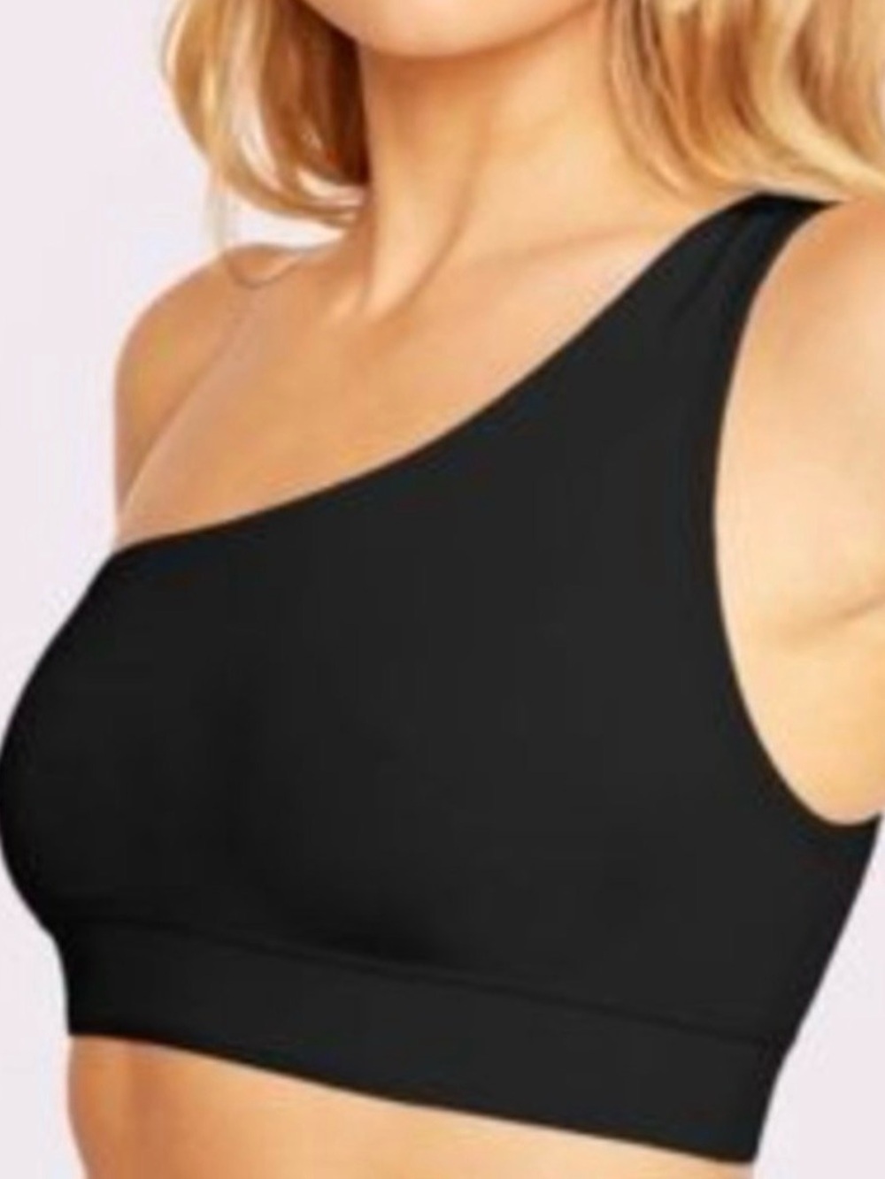 Parade One Shoulder Sports Bra Black XS Recycled Nylon Activewear